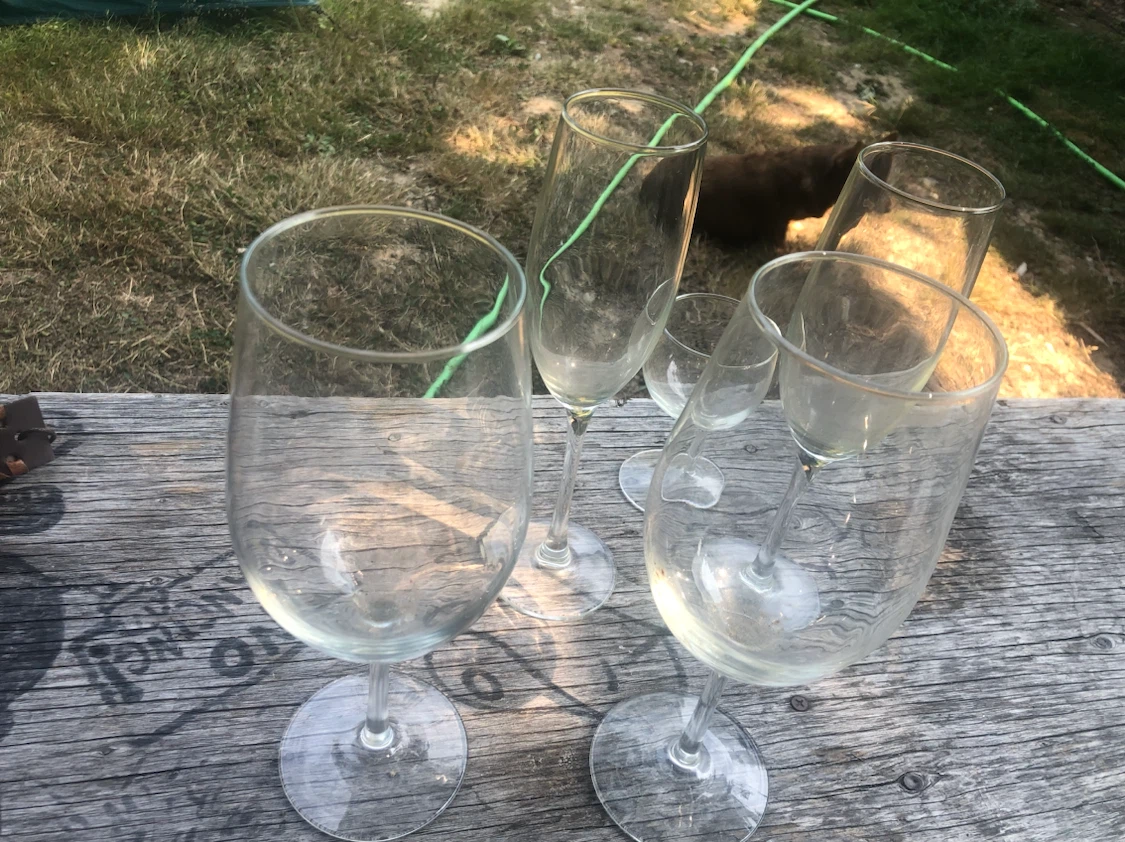 Set of assorted drinking glasses