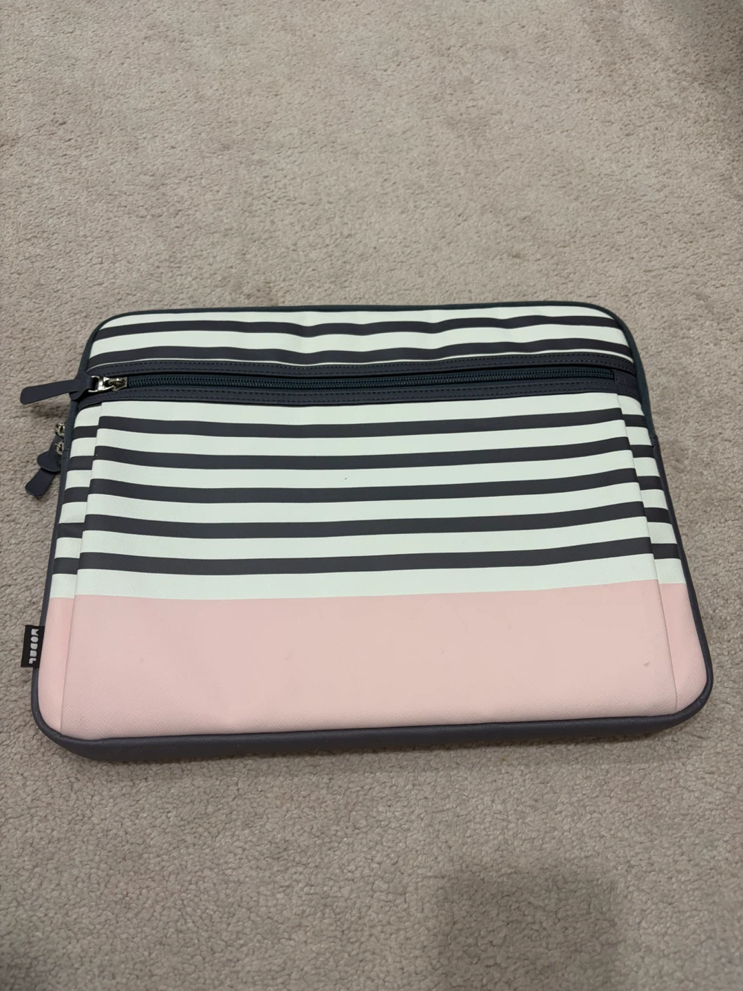 Striped Laptop Sleeve bag with zipper
