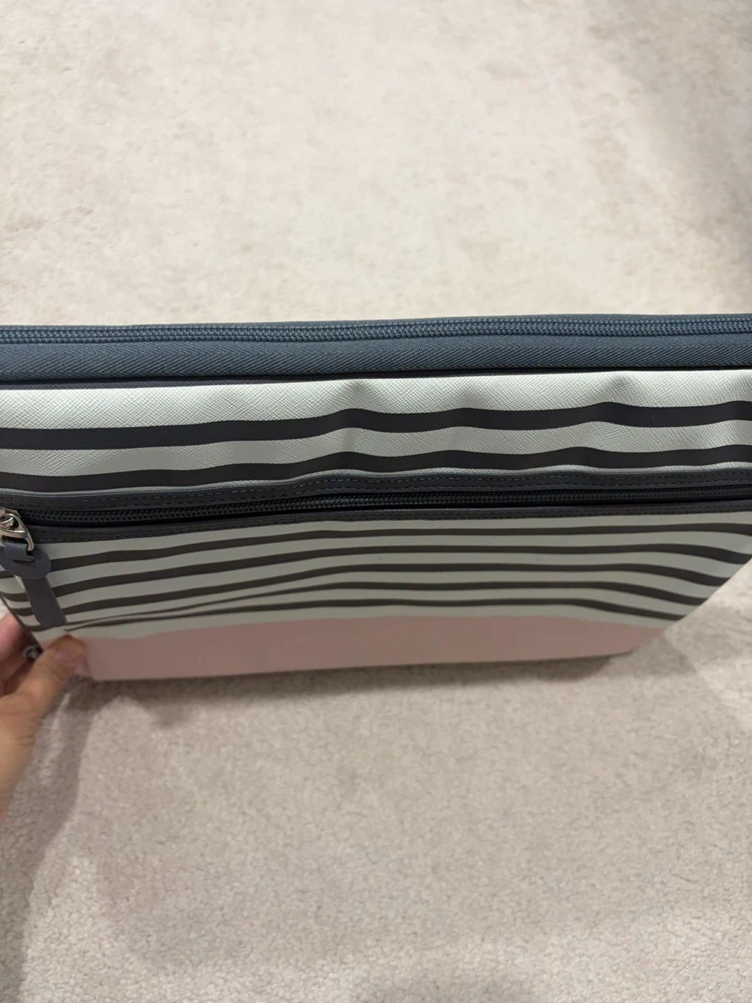 Striped Laptop Sleeve bag with zipper - photo 2
