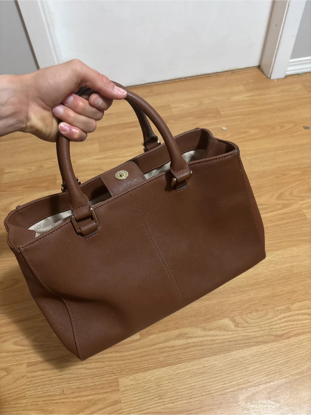 Calvin Klein Brown Faux Leather Tote Bag - photo 4