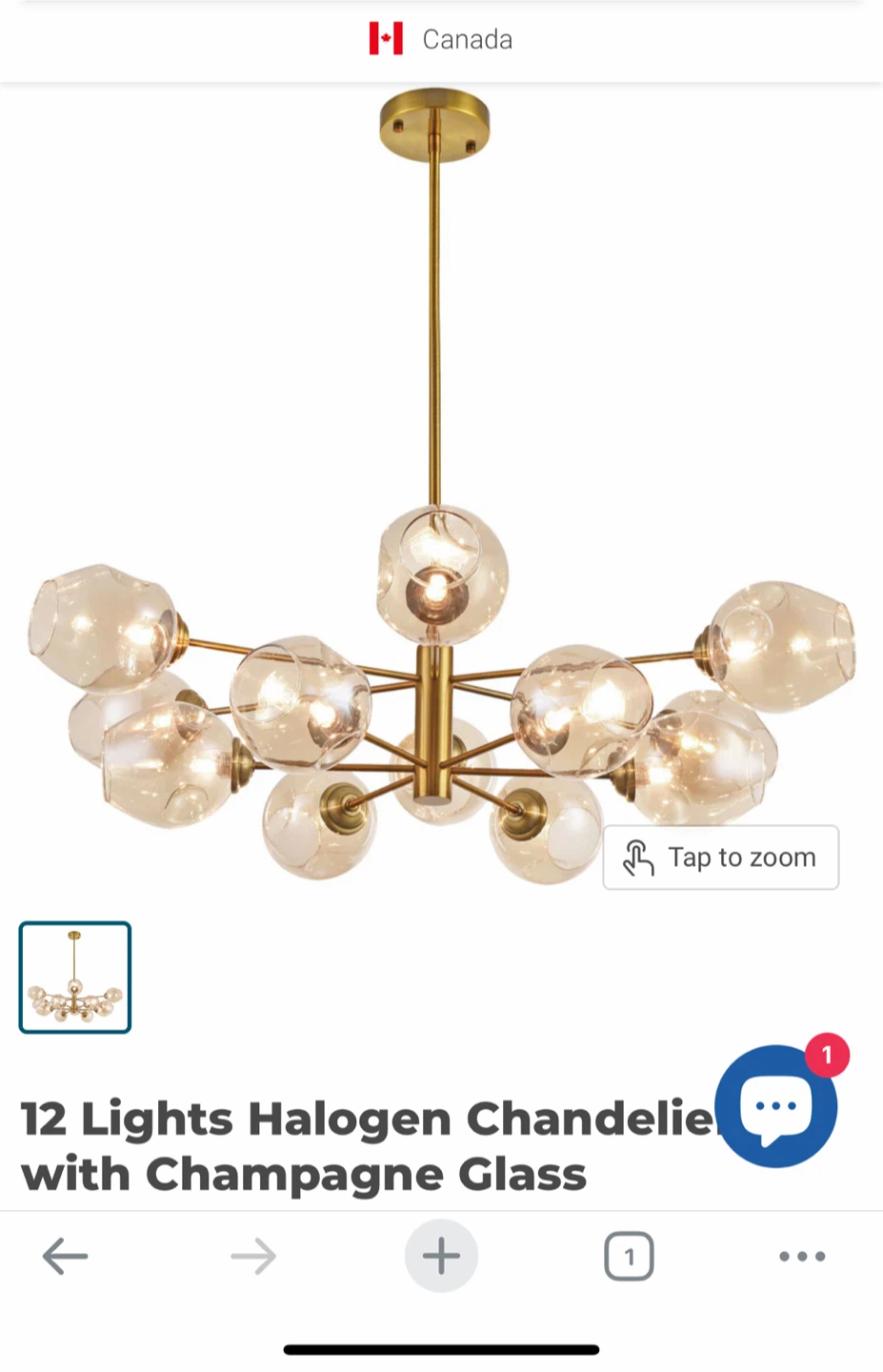 12 Lights Chandelier with Champagne Glass Shades