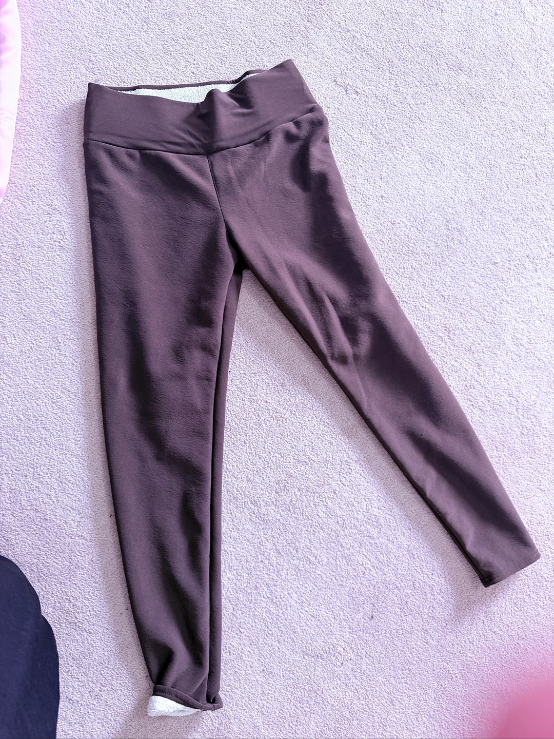 Brown Fleece-Lined Leggings L size