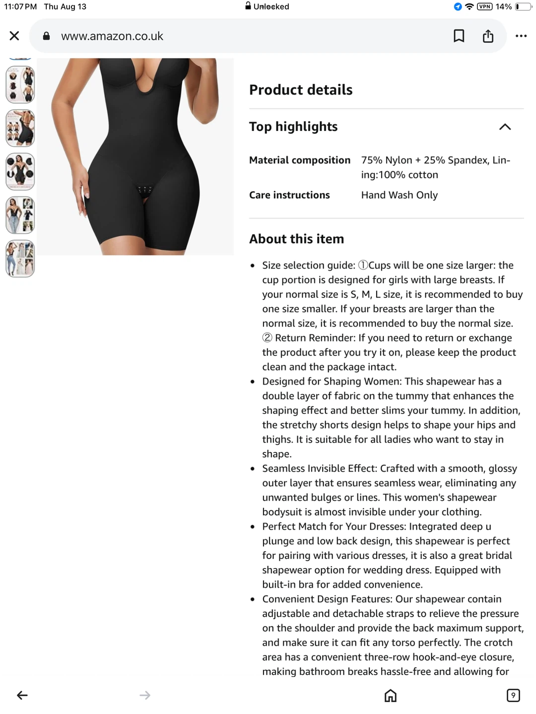 New S Backless Shapewear Bodysuit Deep U Plunge Tummy Control - photo 4