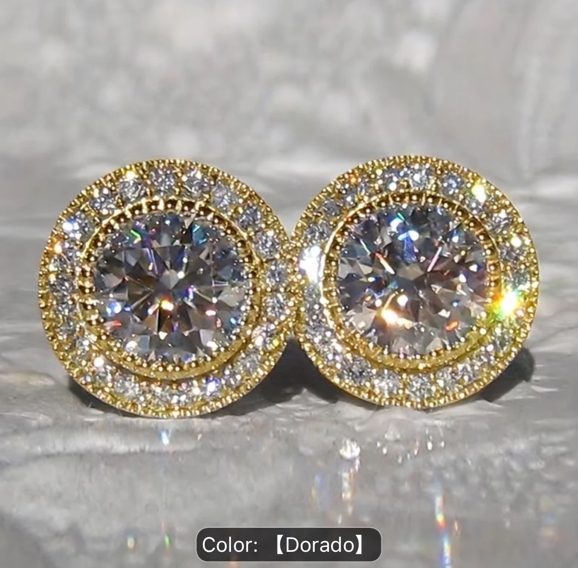 Halo Stud Earrings - Dorado