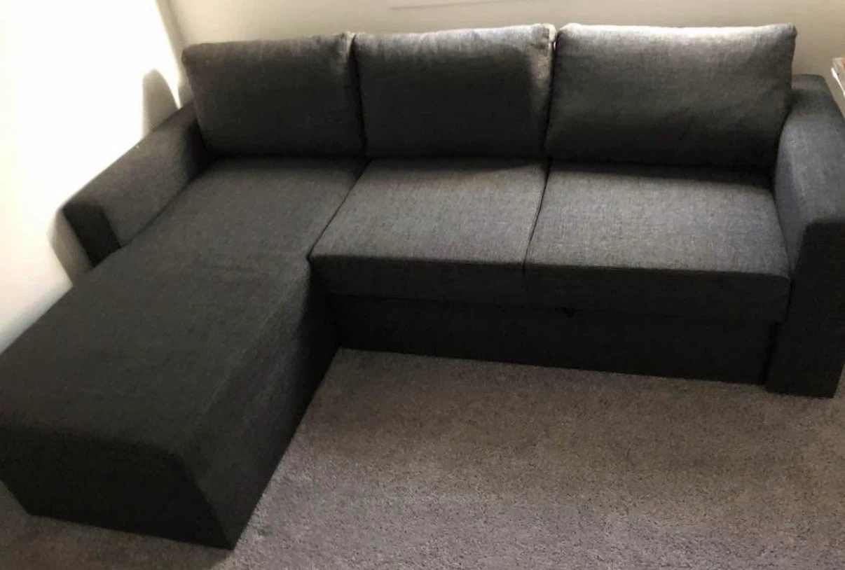 Pull out sectional sofa, chaise lounger with storage