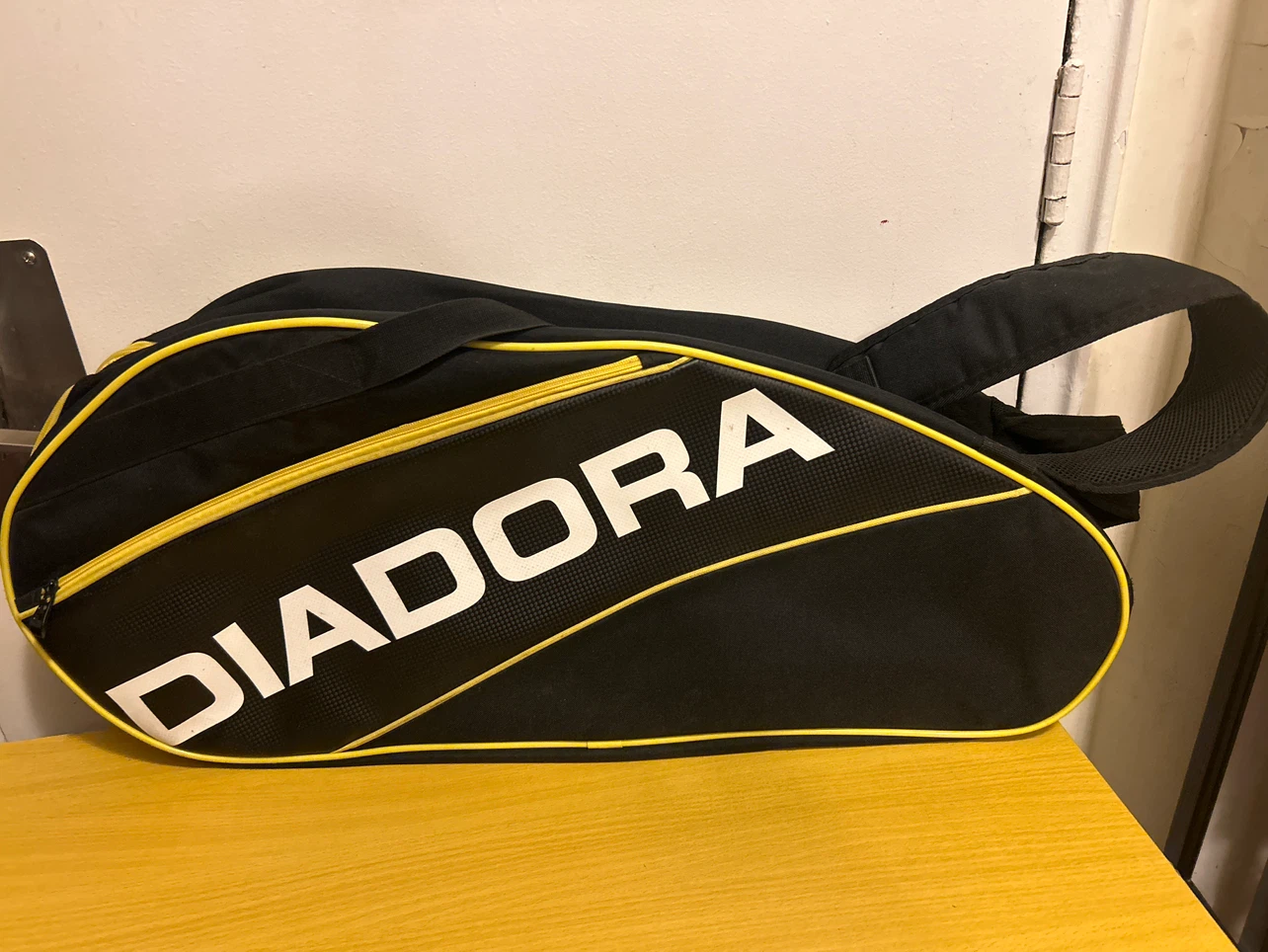 Diadora Black and Yellow Sport Bag