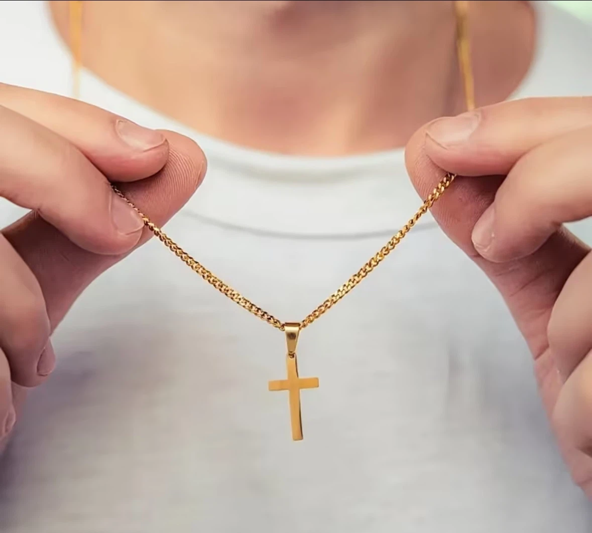 Gold Cross Pendant Necklace