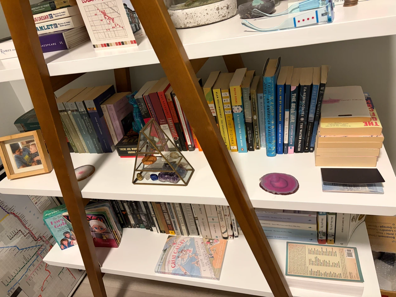 Article Ladder Bookshelf (White Shelves & Wood Frame) - photo 4