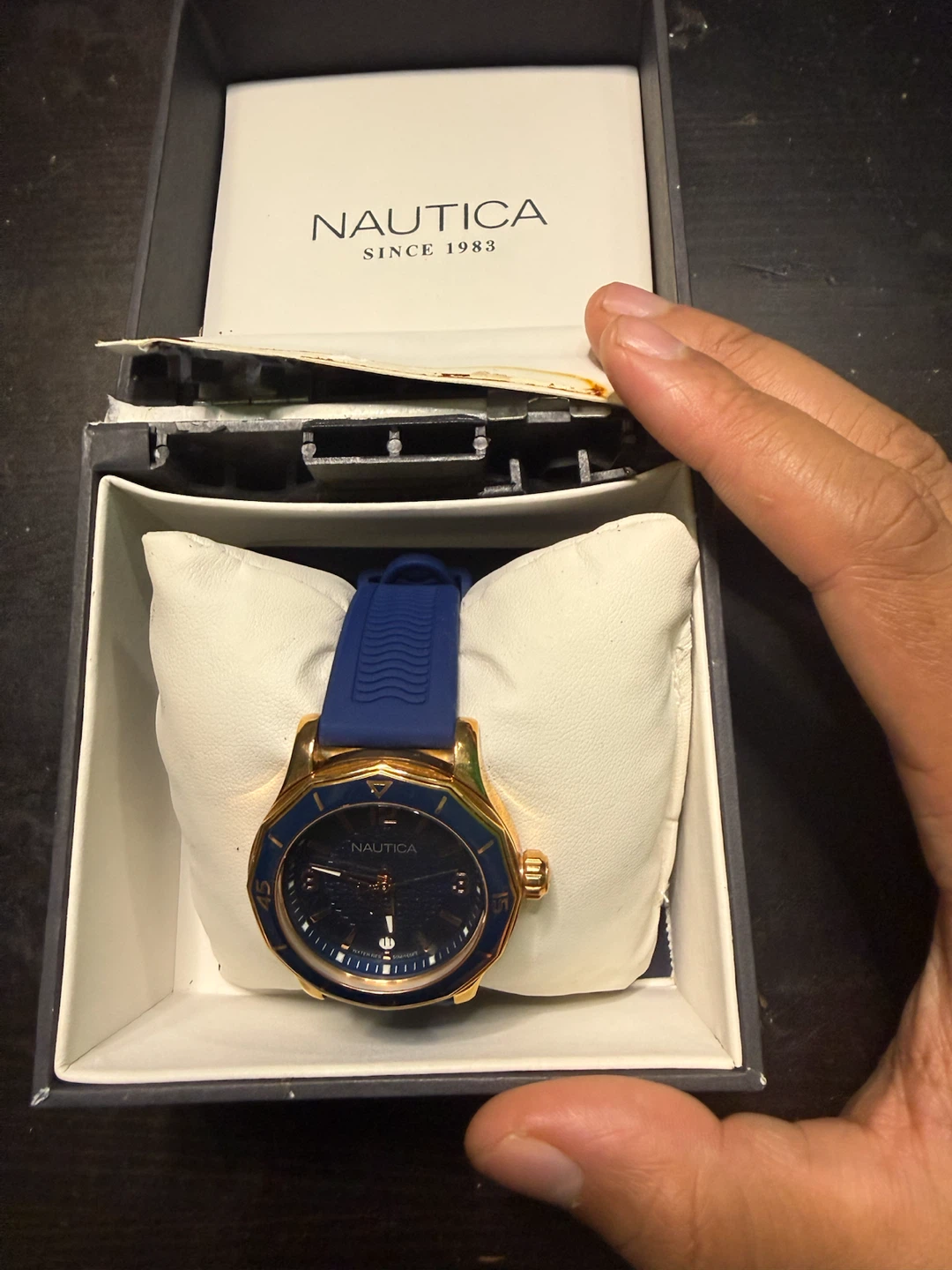 Nautica Blue and Gold Water Resistant Watch - photo 4