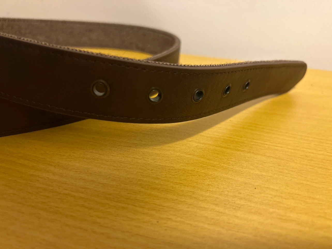 Brown Canvas and Faux Leather Belt with Buckle - photo 3