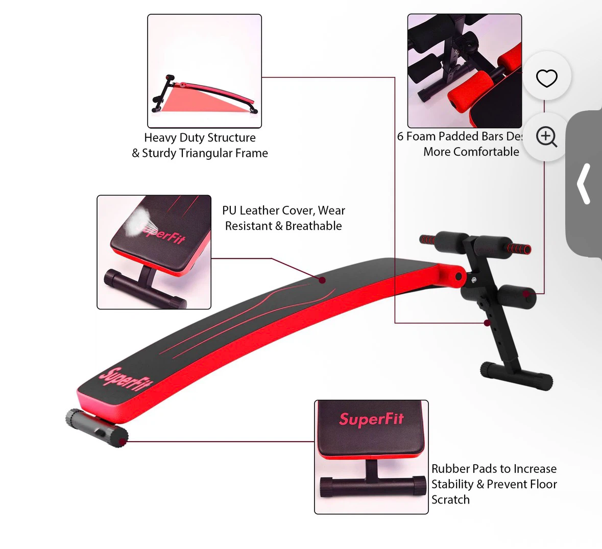 SuperFit Adjustable Weight Bench for Home Gym - photo 3
