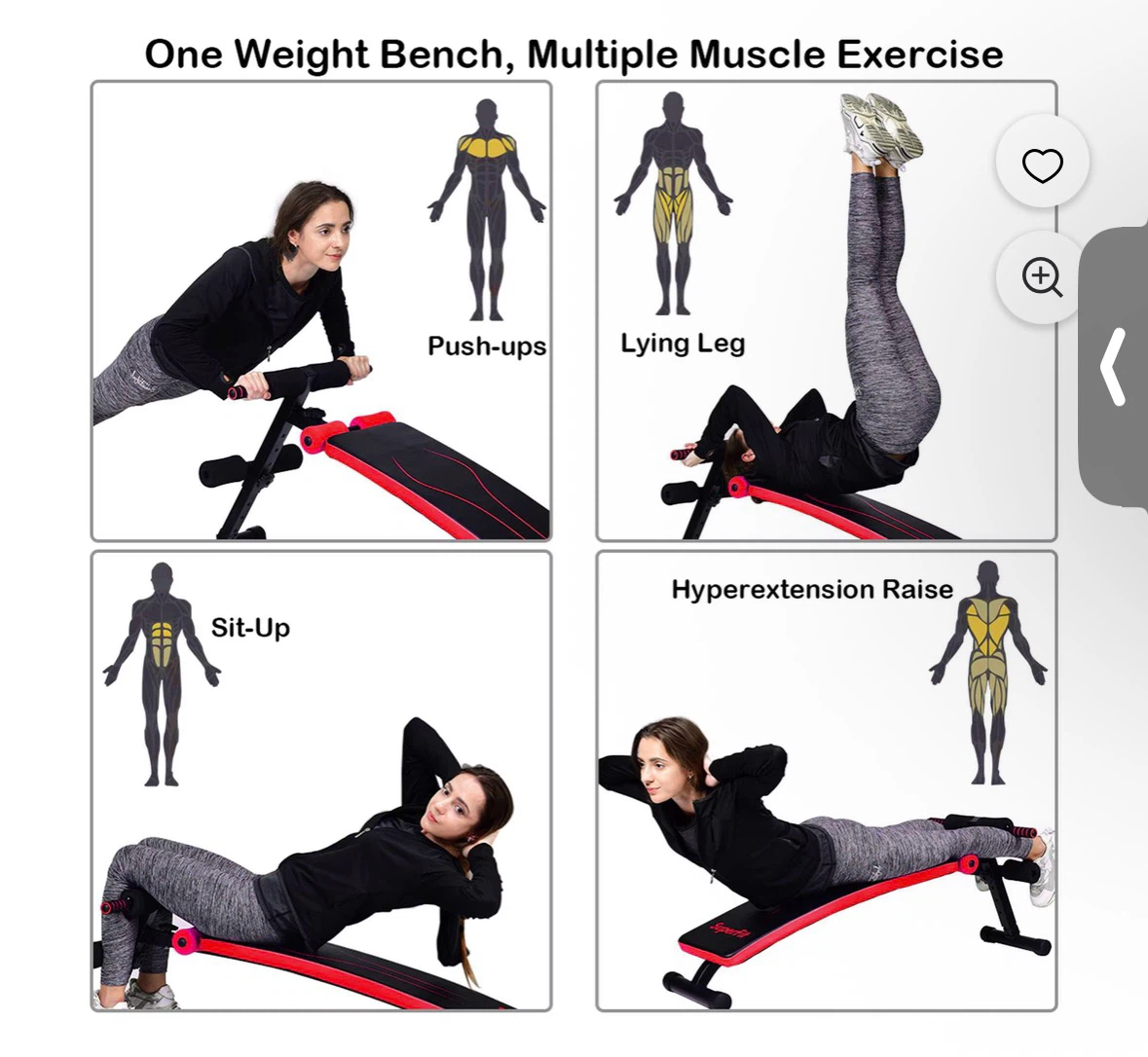 SuperFit Adjustable Weight Bench for Home Gym - photo 4