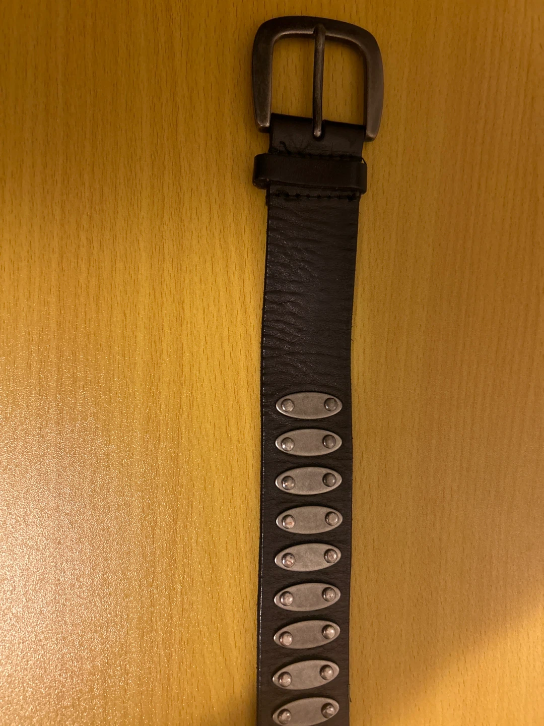 Black Leather Studded Belt