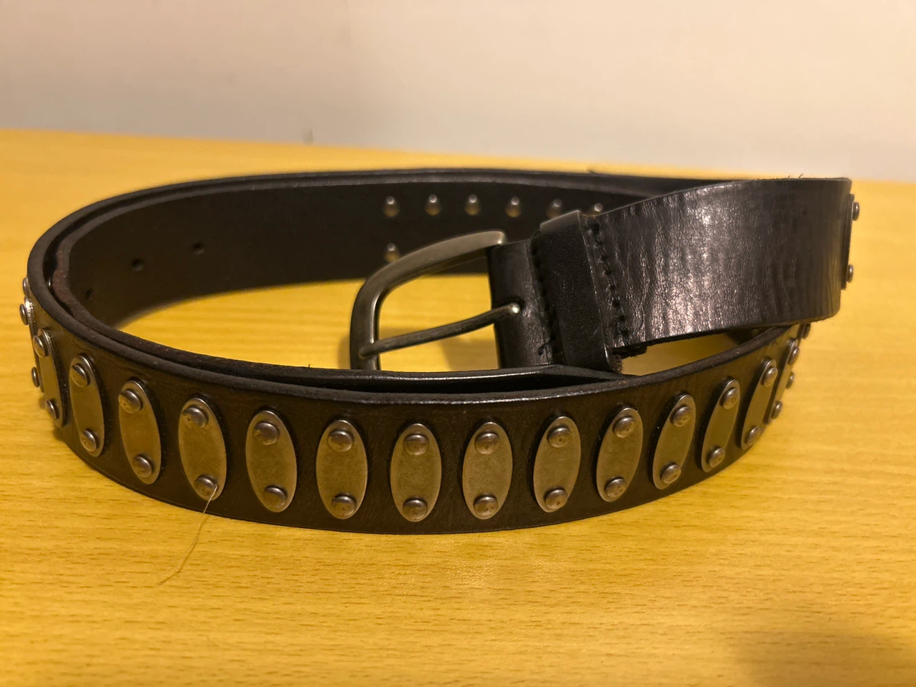 Black Leather Studded Belt - photo 2