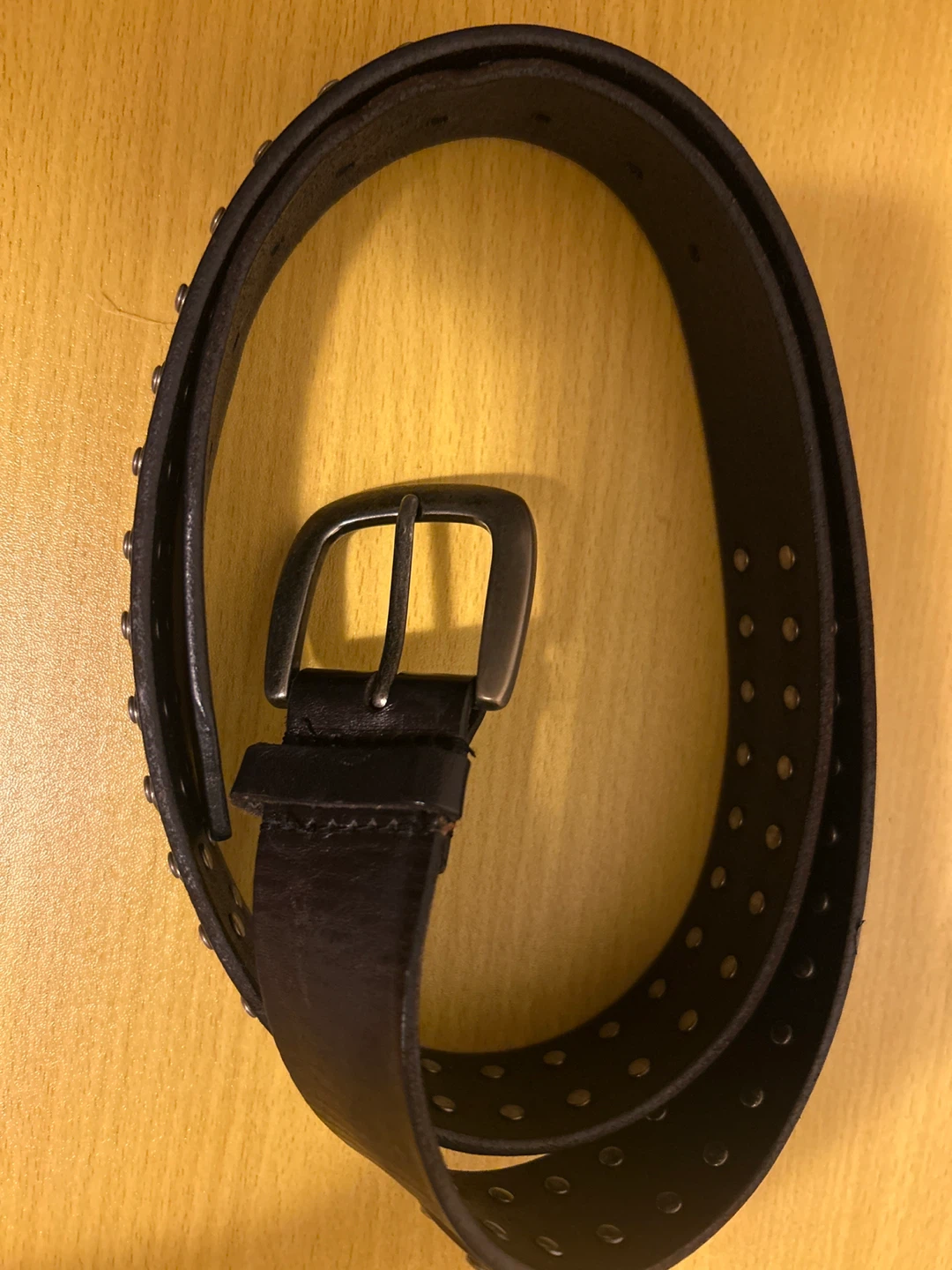 Black Leather Studded Belt - photo 3
