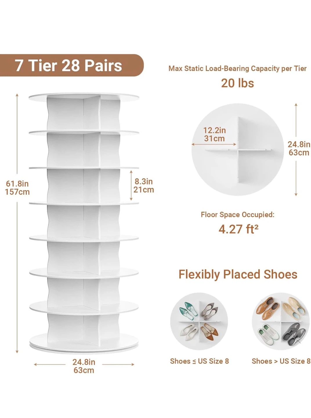 White 7 Tier Rotating Display Shelf - photo 3