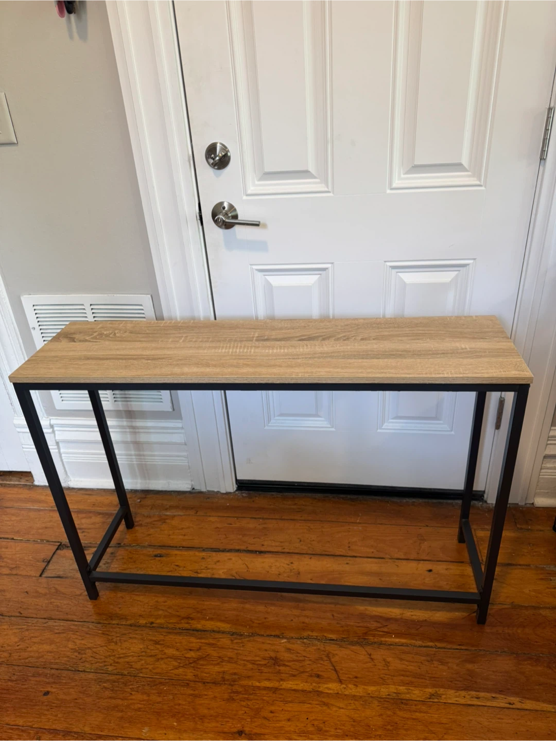 Entryway/Console Table - Wood Top with Black Metal Frame