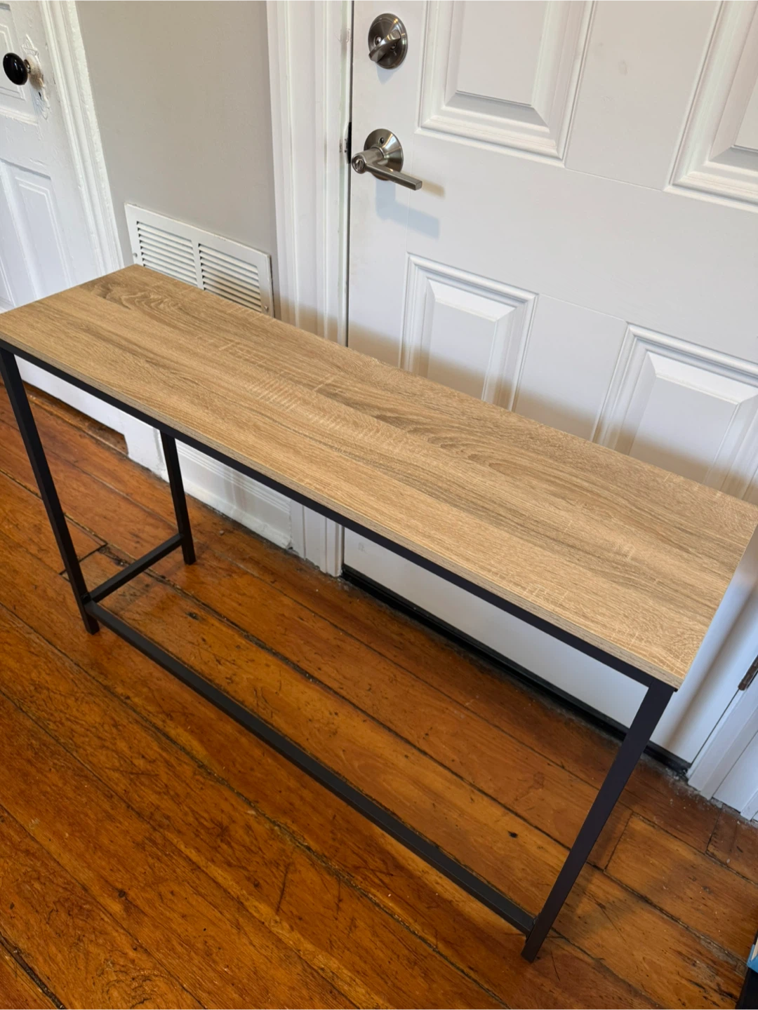 Entryway/Console Table - Wood Top with Black Metal Frame - photo 2