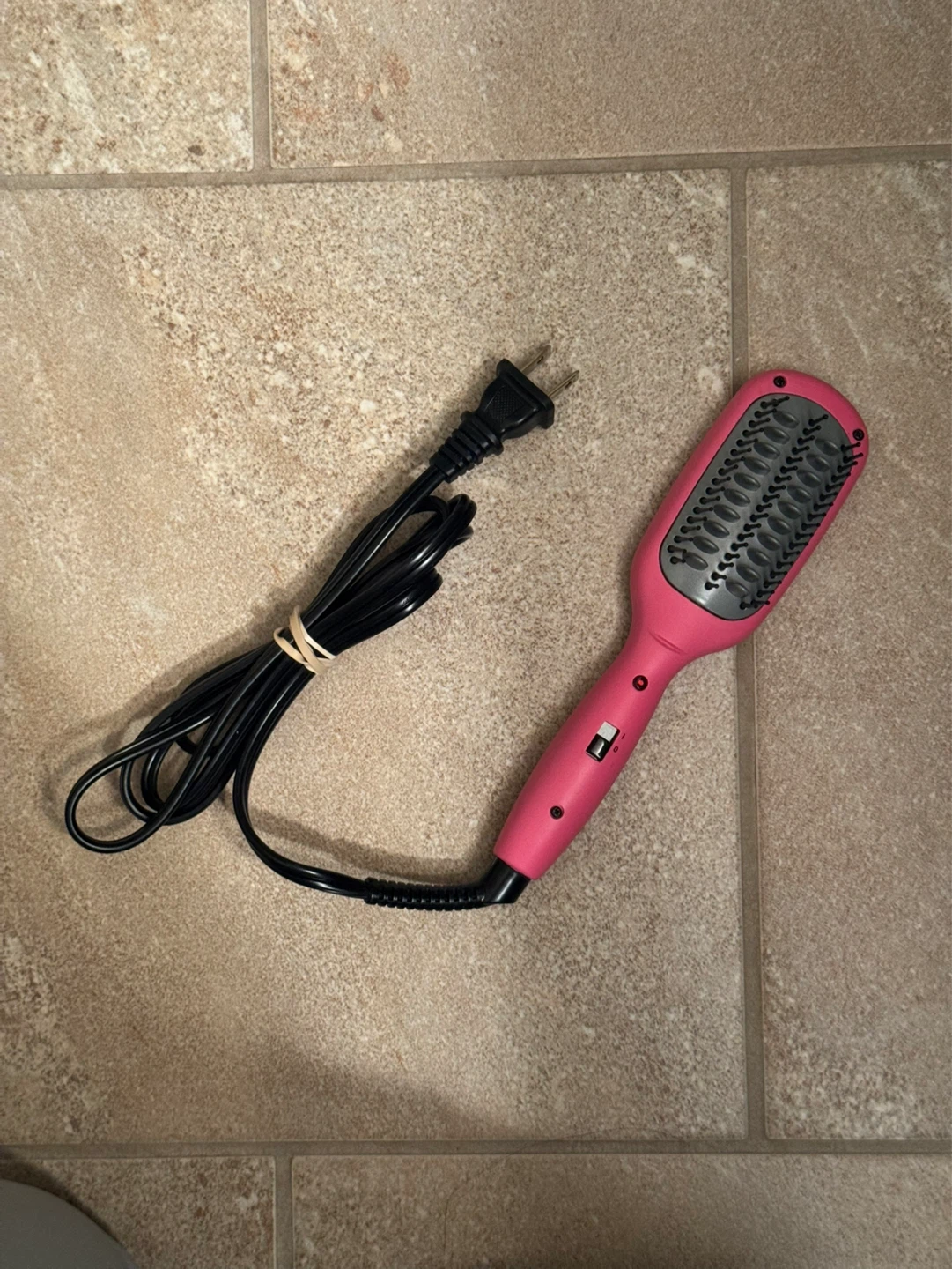 Pink Hair Straightener Brush