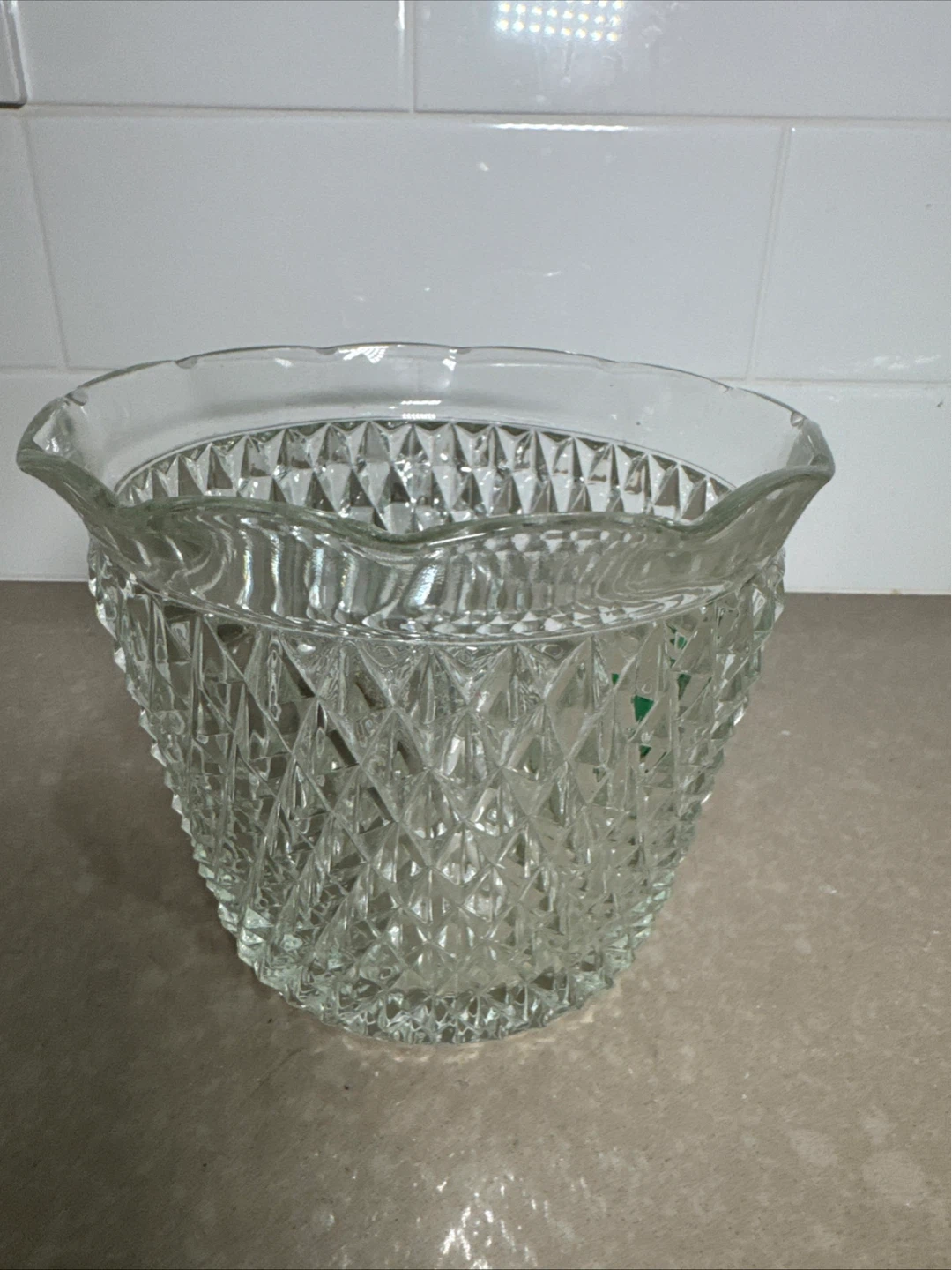 Glass Diamond Pattern Bowl