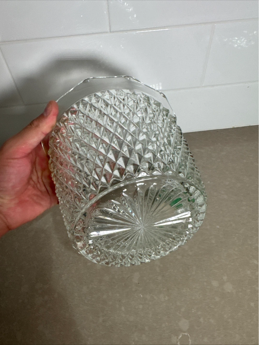 Glass Diamond Pattern Bowl - photo 3