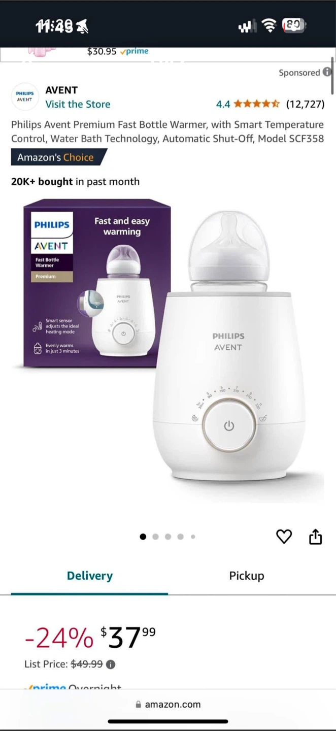 Philips Avent Premium Fast Bottle Warmer SCF358
