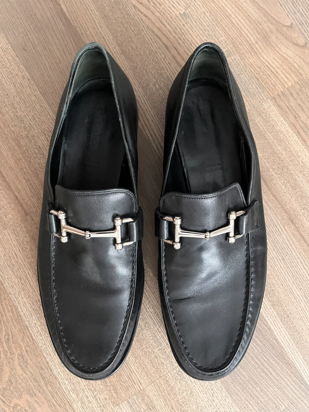 Bally Black Leather Loafers with Horsebit Detail