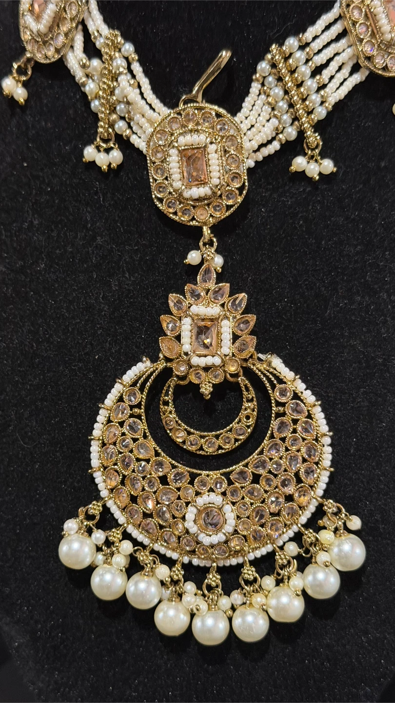 Polki with pearls matha patti - photo 4