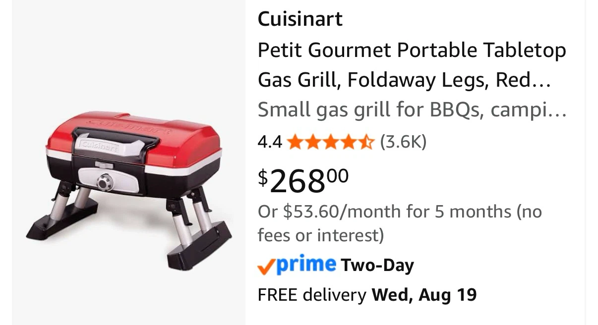Cuisinart Petit Gourmet Portable Gas Grill