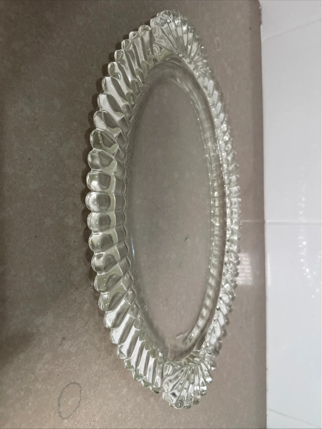 Vintage Glass Oval Serving Platter Dish