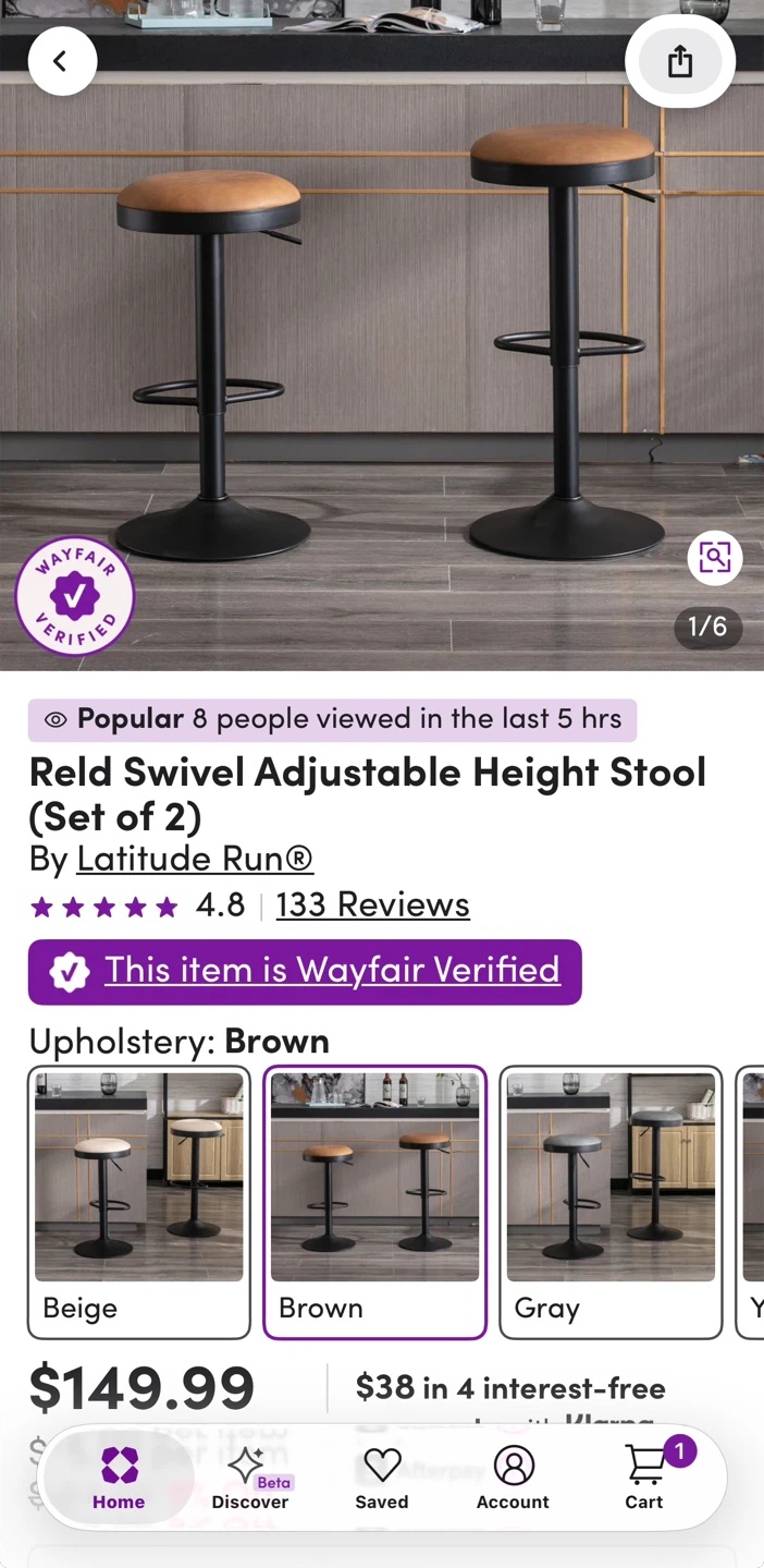 STOOLINK Bar Stools - Brown - photo 2