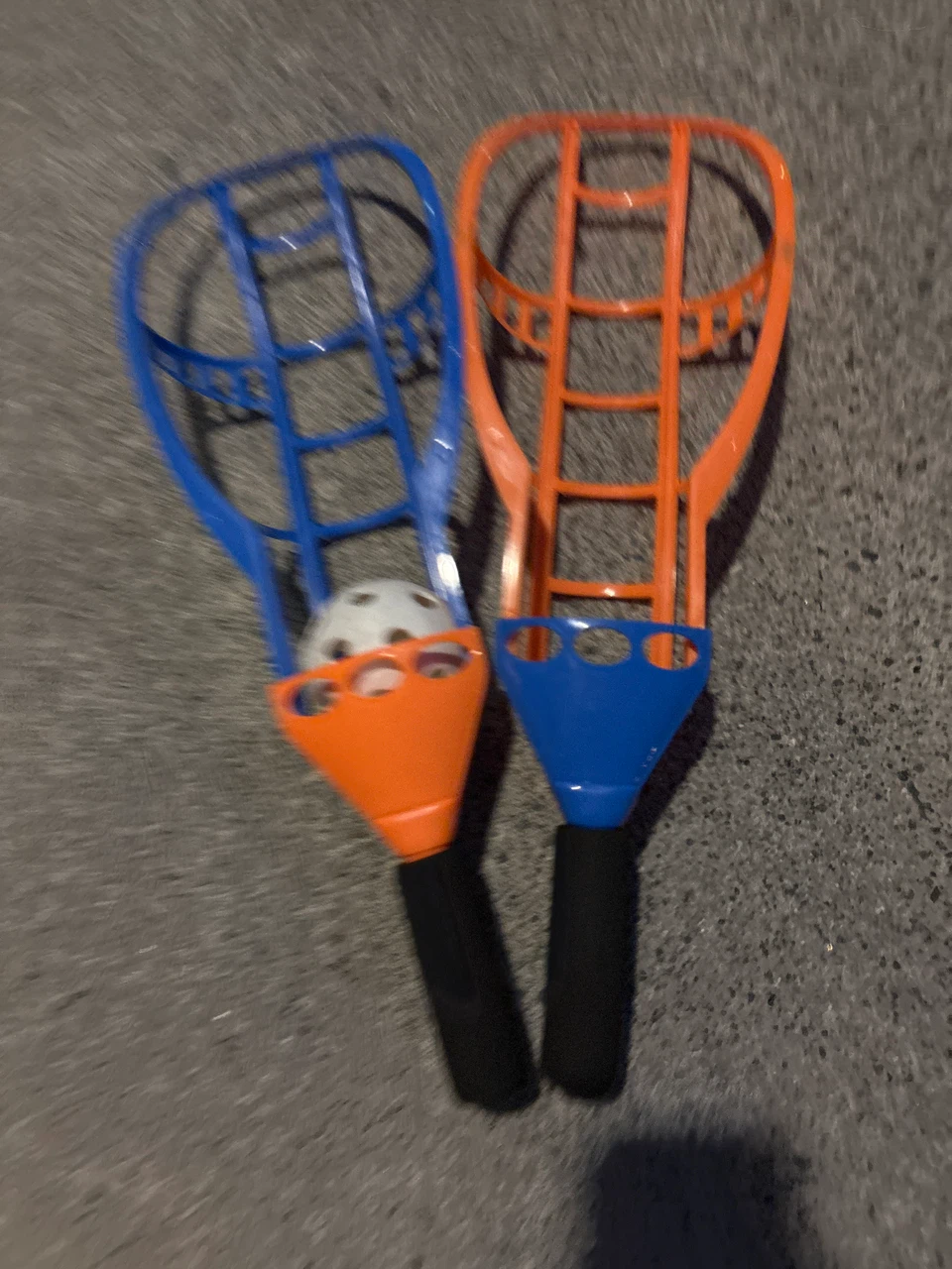 Set of 2 Plastic Lacrosse Stick Catchers with Ball