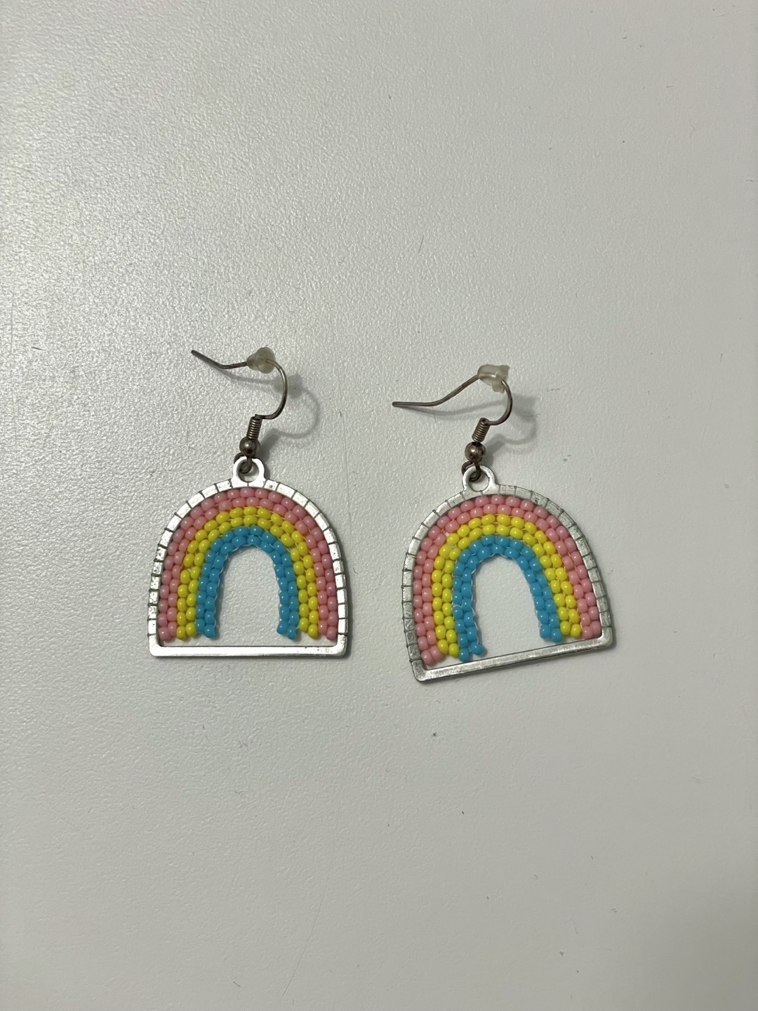 Pansexual Pride Rainbow Beaded Earrings