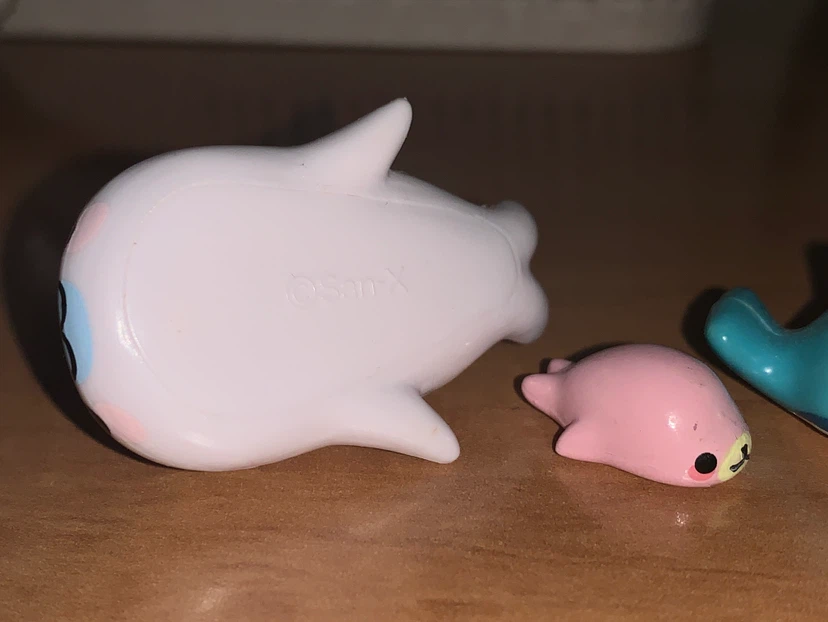 San-X Mamegoma tiny figures and two heisei retro dolphins - photo 2