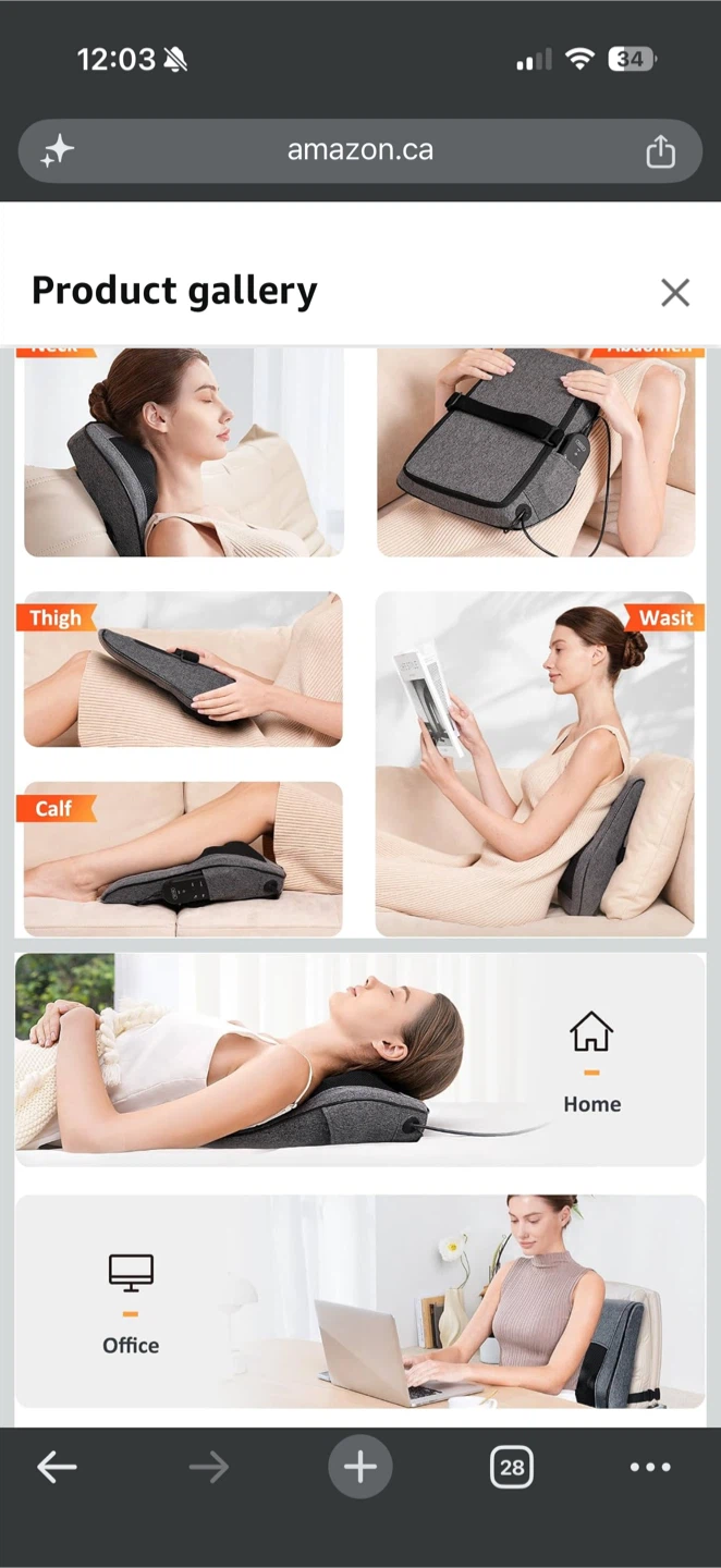 Boriwat Shiatsu Massage Cushion with Heat - Grey - photo 4