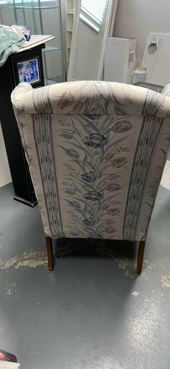 Wingback Accent Chair with Floral Pattern - photo 2