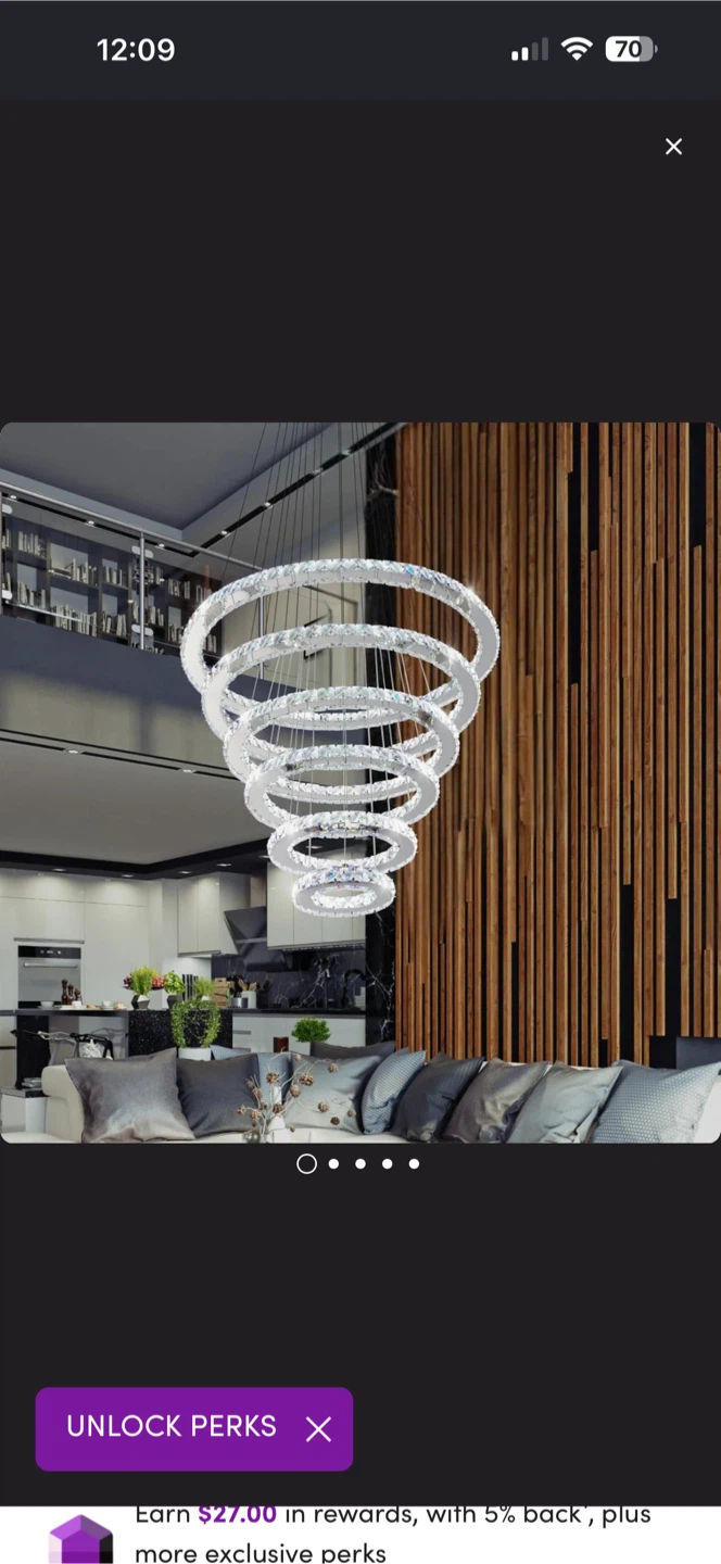 5 lights ring chandelier