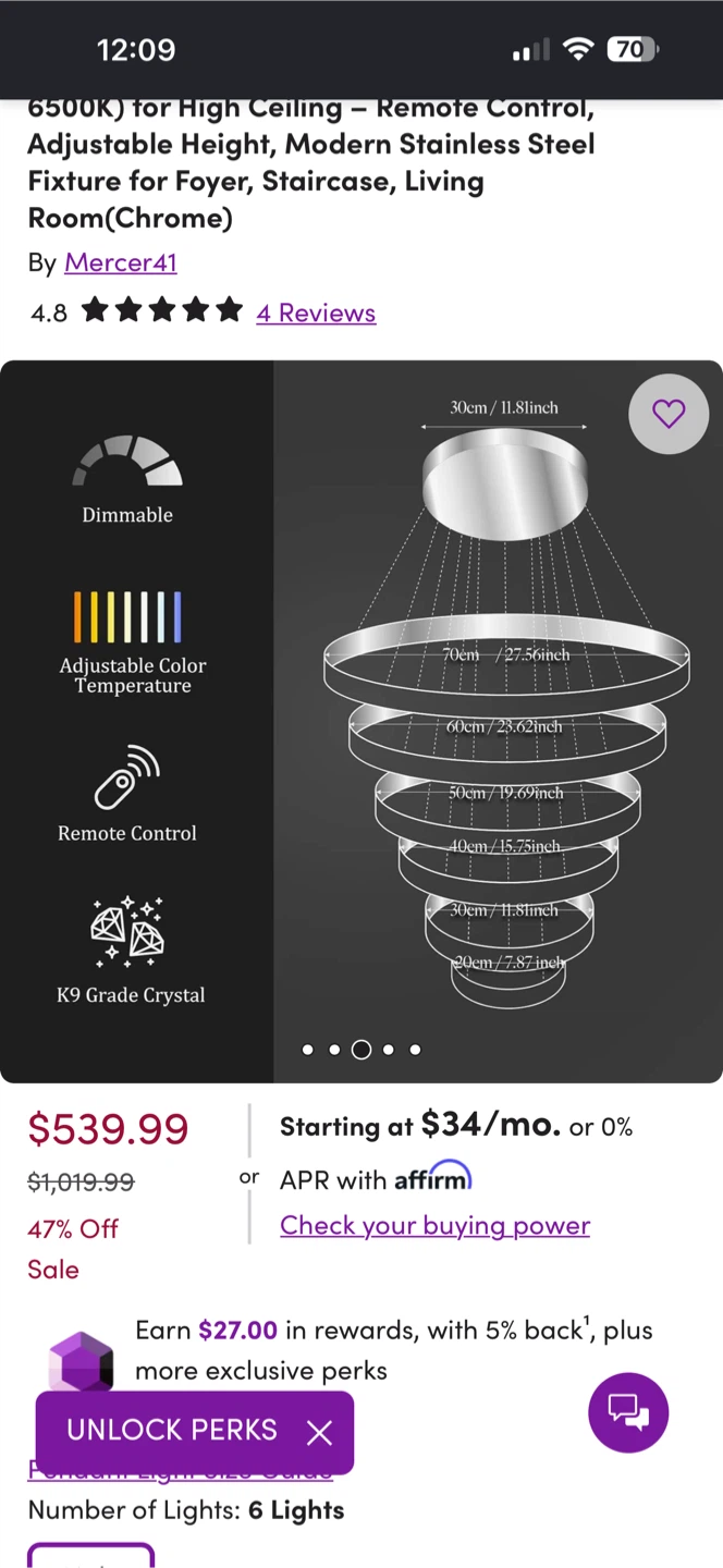 5 lights ring chandelier - photo 2