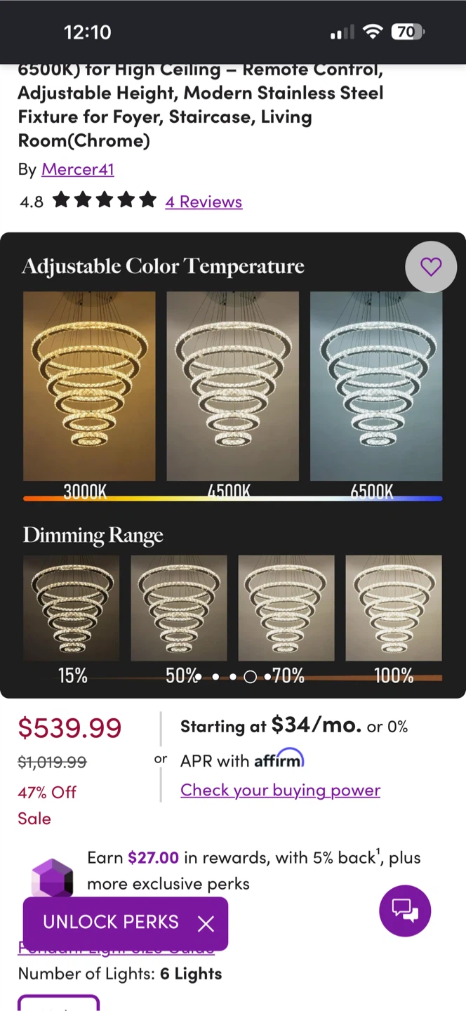 5 lights ring chandelier - photo 3