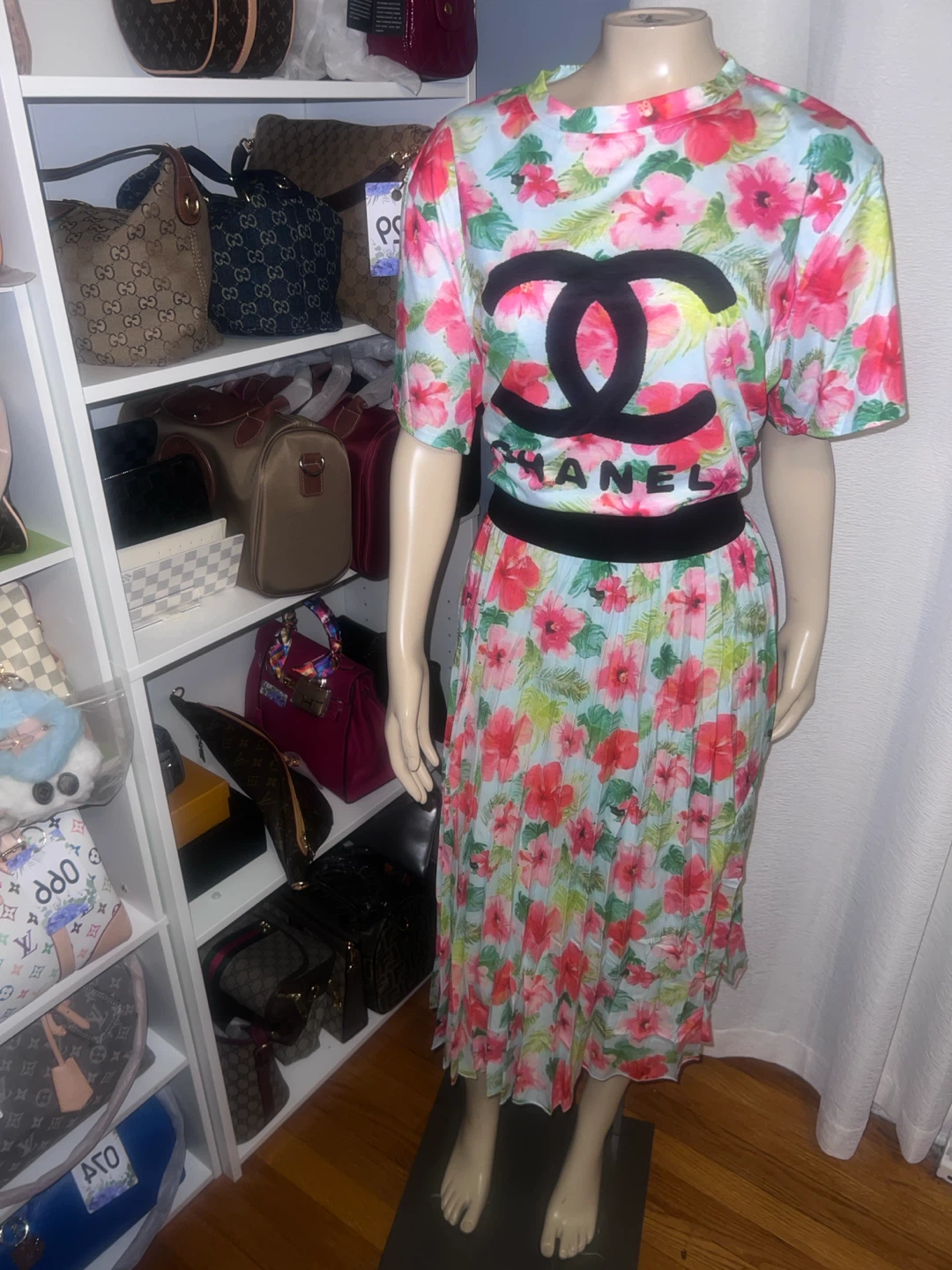 Chanel Floral Print Skirt Set