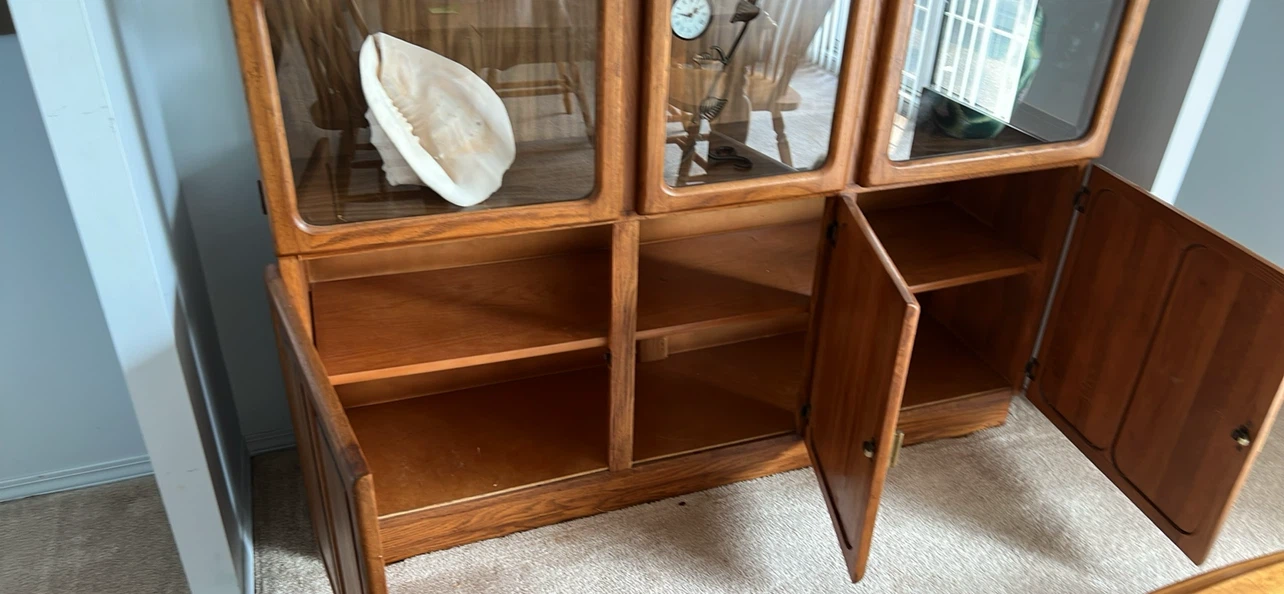 Wooden China Cabinet with Glass Doors