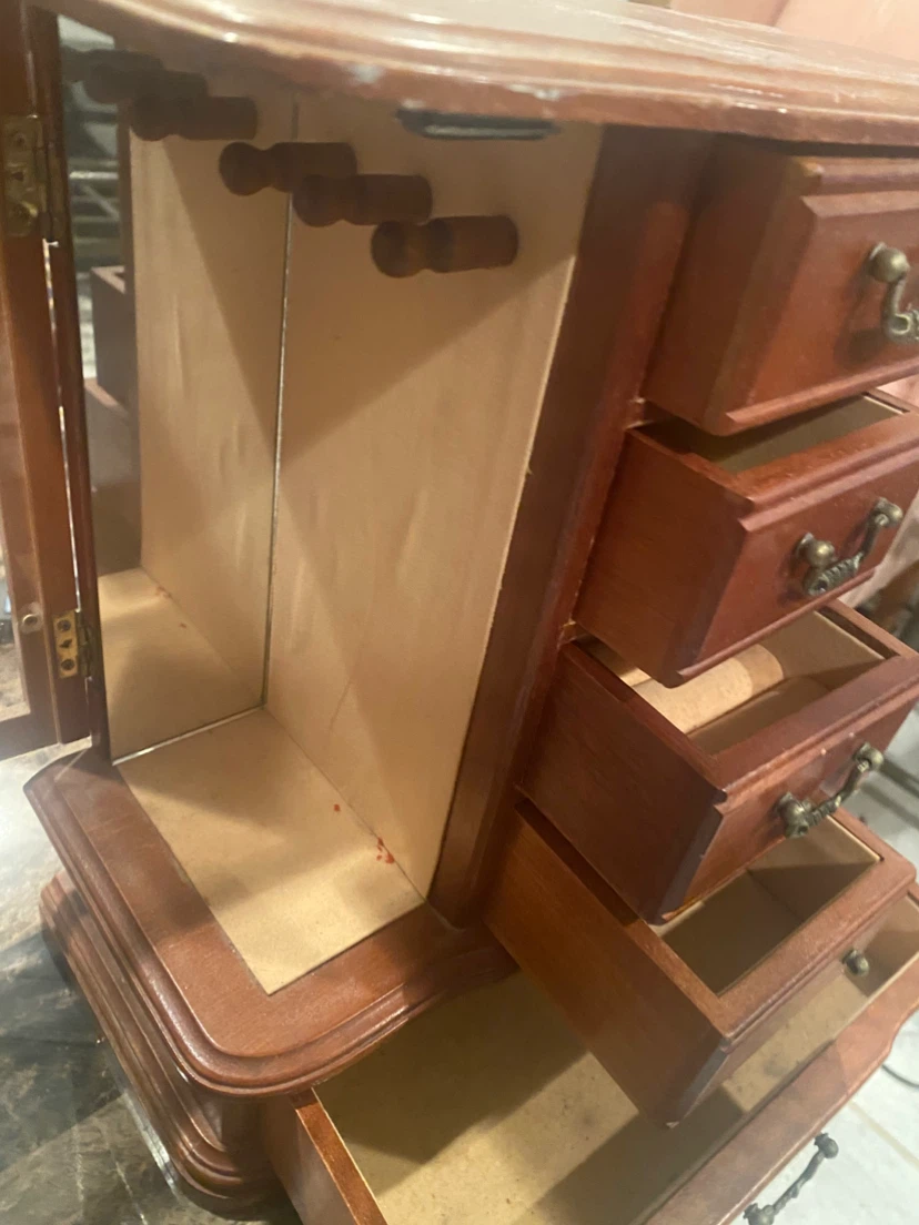 Wooden Jewelry Box with Drawers and Glass Door - photo 4