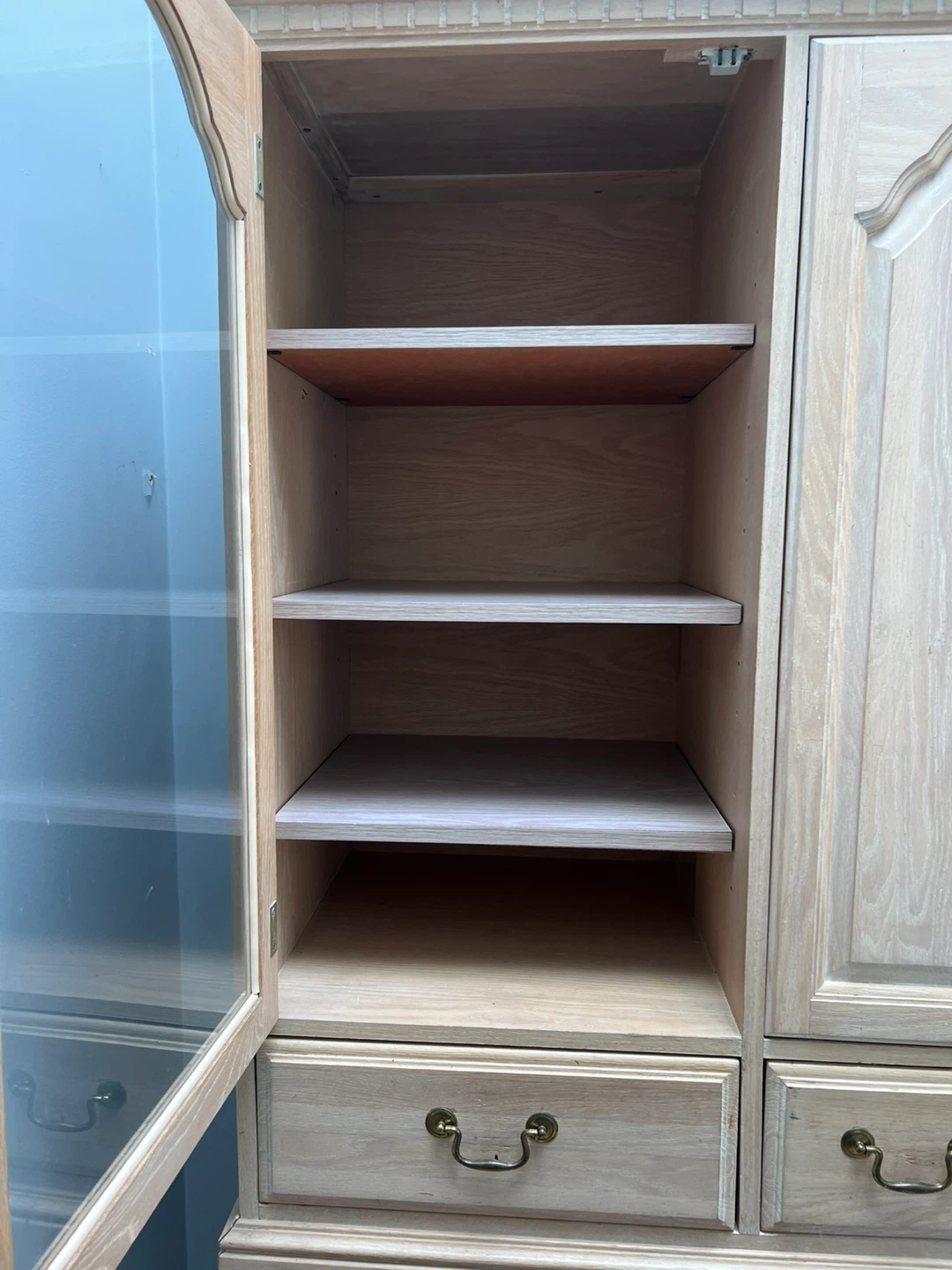 Wooden Hutch with Glass Door and Shelves - photo 3