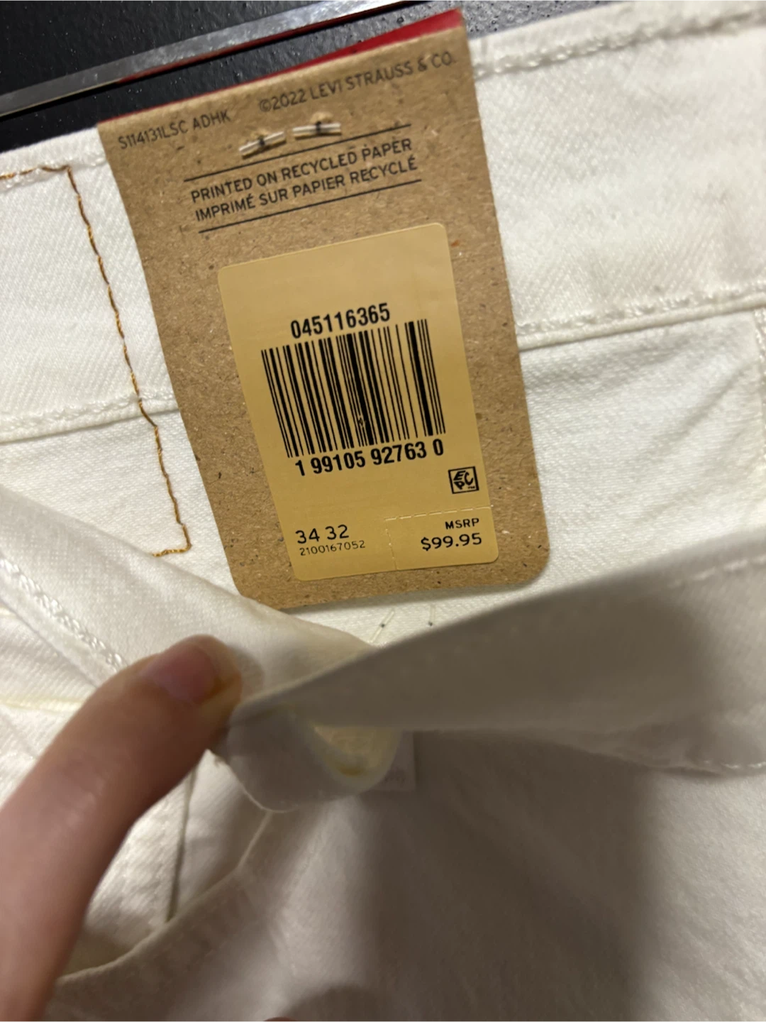Levi's 511 Slim Fit Jeans White W34 L32 - photo 2