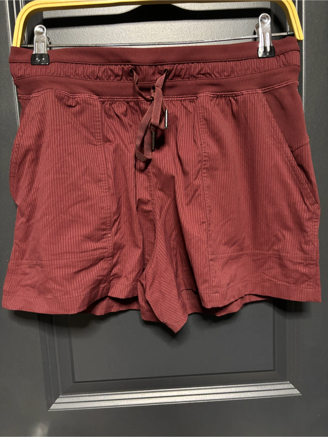 Lululemon Burgundy Striped Shorts