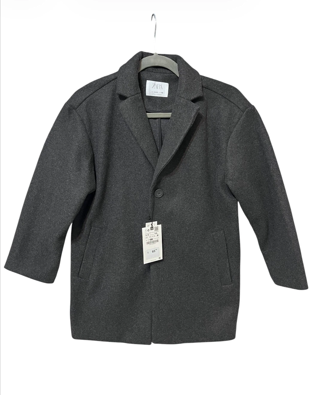 ZARA Kids Charcoal Grey Dress Coat – BNWT– Size 9–10