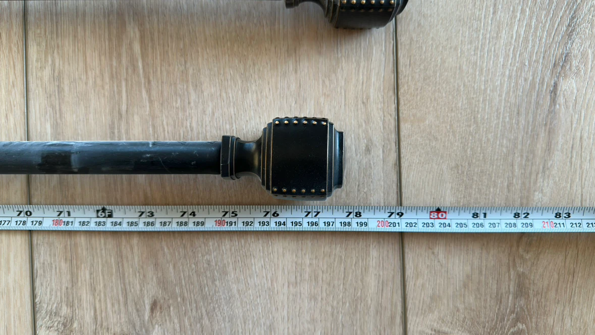 Extra-Long Adjustable Black Curtain Rod - photo 2