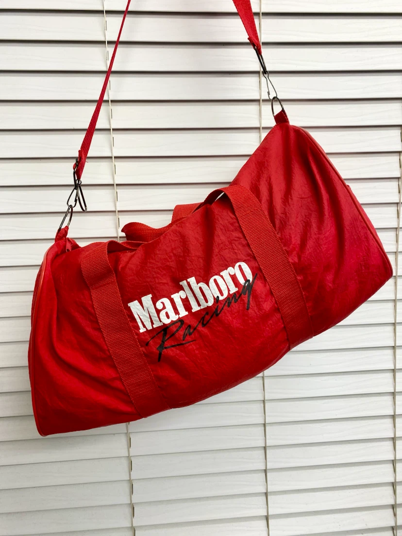 Vintage 90’s Marlboro Racing Red Nylon Duffel Bag - photo 2
