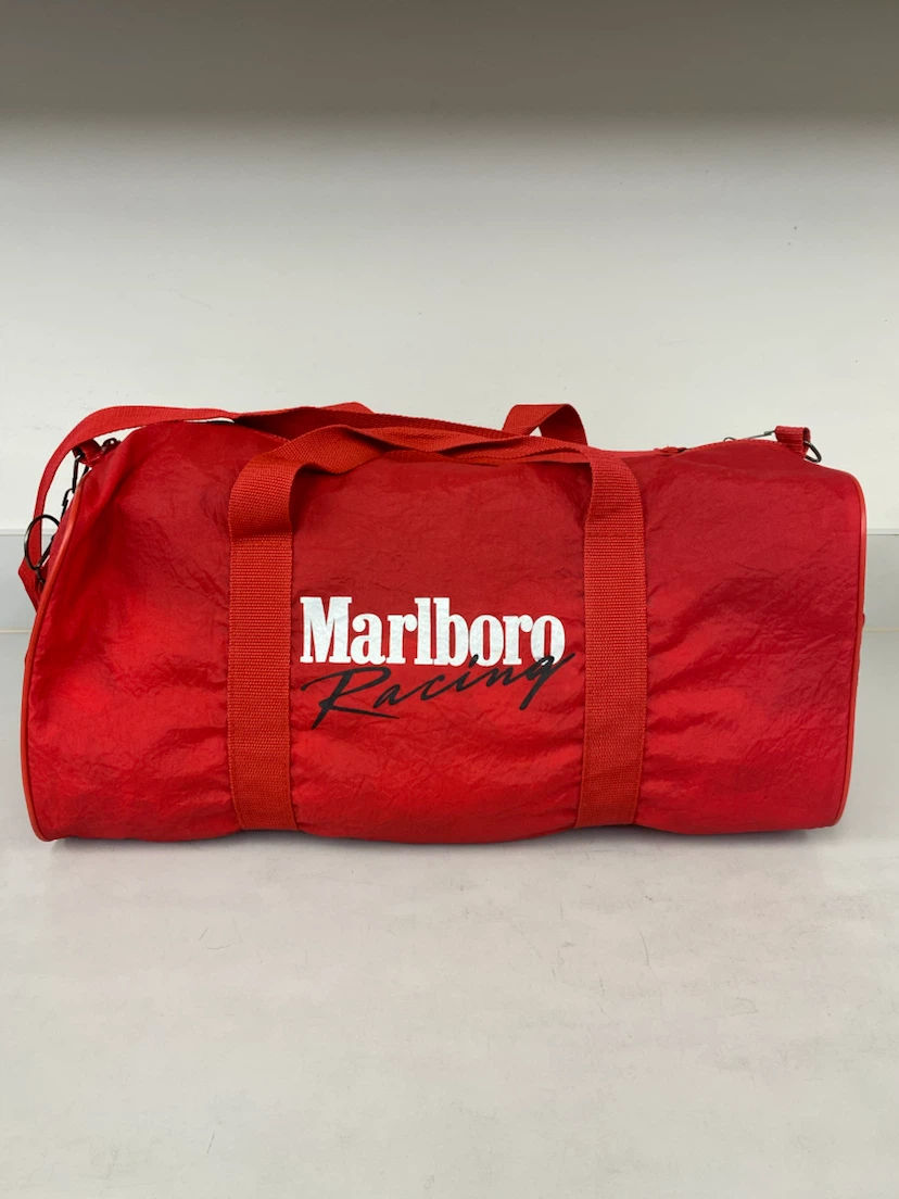 Vintage 90’s Marlboro Racing Red Nylon Duffel Bag - photo 4