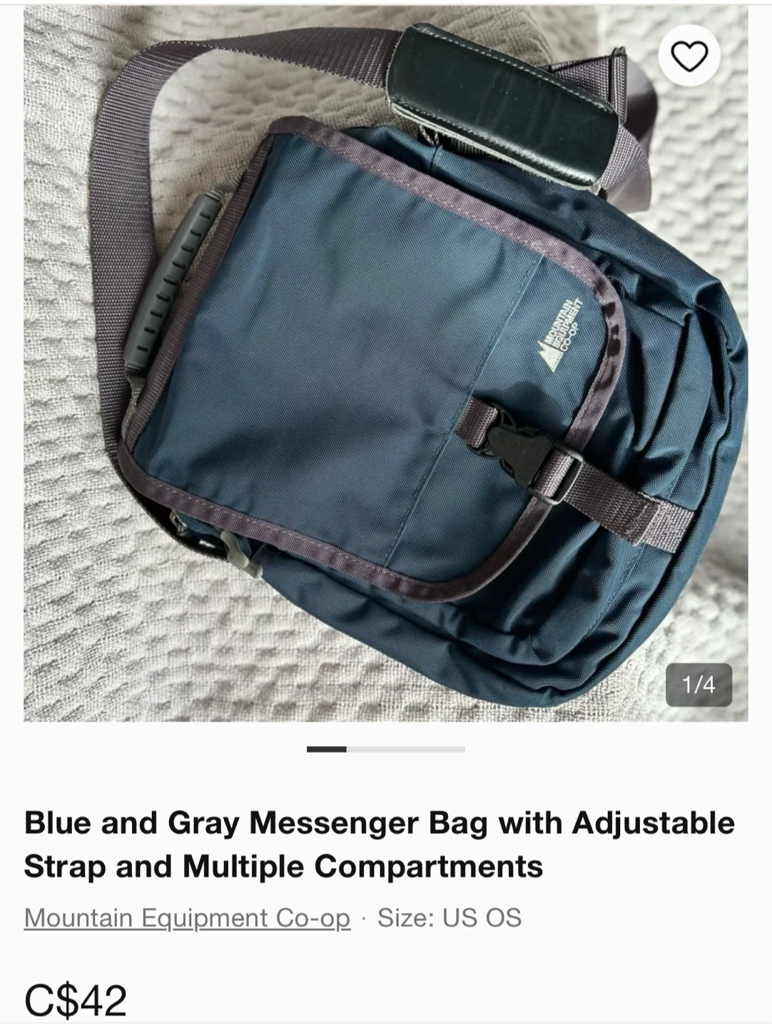 VINTAGE (1990’s) MEC BLUE MESSENGER BAG - photo 5